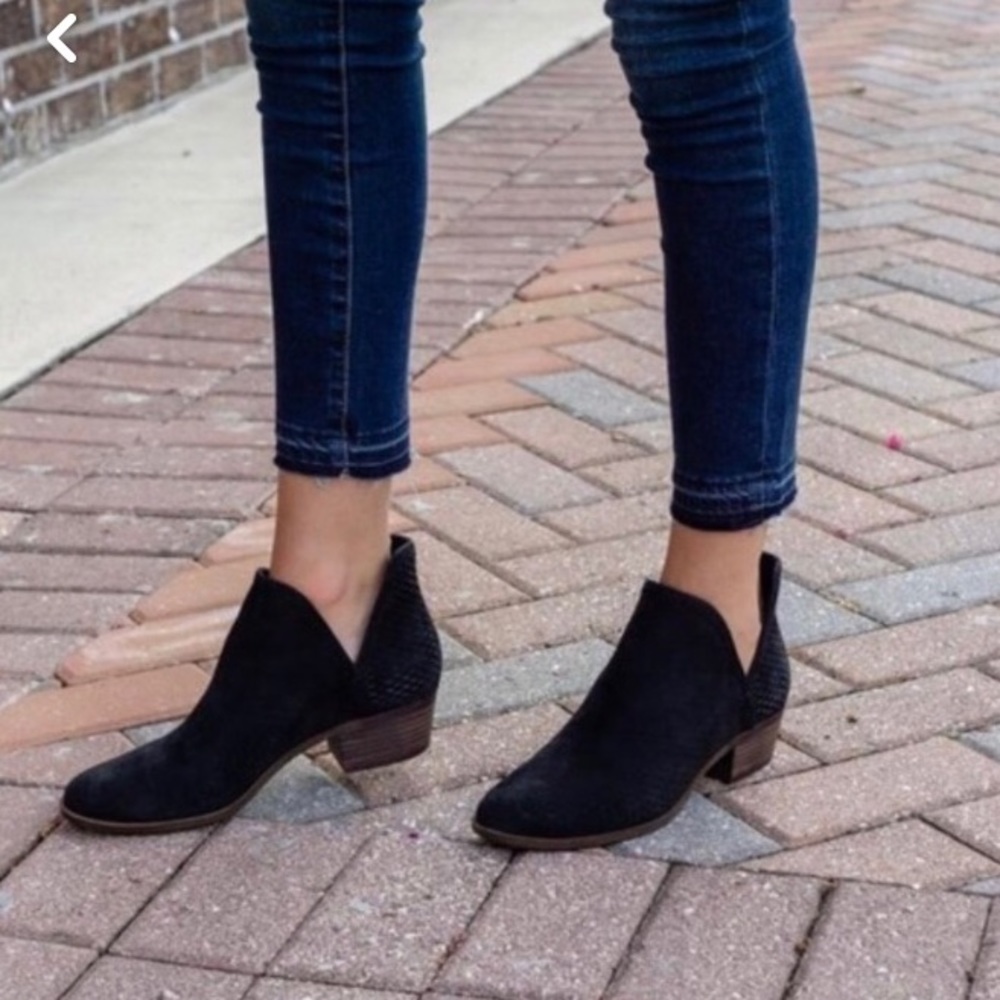 Lucky Brand Women’s Baley Perforated Suede Booties